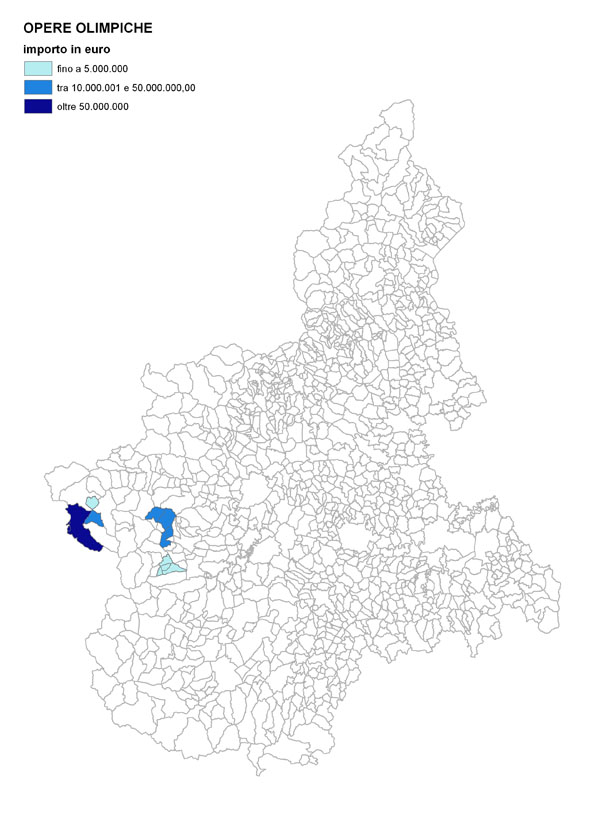 Importo interventi per comune - OPERE OLIMPICHE